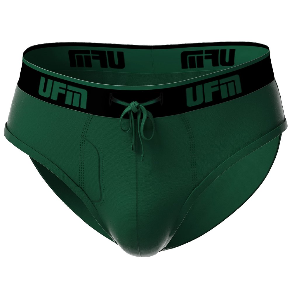 UFM Mens Polyester Brief w/Patented Adj. Support Pouch Underwear for Men Pine 51-54