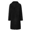 Water Proof Jacket plus Size Women Winter Solid Warm Slim Plush Long Coat Long-sleeved Overcoat Lapel Casual, Black view 4