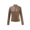 Light Weight Winter Jacket Women Women Casual Solid Full Zip Snap Stand Windbreaker Fleece Lined Jacket Women view 3