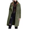 Water Proof Jacket plus Size Women Winter Solid Warm Slim Plush Long Coat Long-sleeved Overcoat Lapel Casual view 1