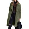 Water Proof Jacket plus Size Women Winter Solid Warm Slim Plush Long Coat Long-sleeved Overcoat Lapel Casual view 2