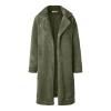Water Proof Jacket plus Size Women Winter Solid Warm Slim Plush Long Coat Long-sleeved Overcoat Lapel Casual view 3