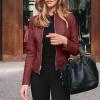 Light Womens Jacket with Hood Ladies Fashion Casual Solid Full Zip Snap Stand Fleece Zip up Jackets for Women view 2