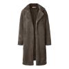 Water Proof Jacket plus Size Women Winter Solid Warm Slim Plush Long Coat Long-sleeved Overcoat Lapel Casual view 3