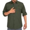 Mens Safari Shirts Long Sleeve UV Protection Hiking Fishing UPF 50+ Quick Dry Cooling Camping Travel Shirts#5066-Army Green-XXL view 2
