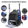DSLEAF Baseball Backpack with Separate Shoe Space, Softball Bat Bag Holds Up to 4 Bats, Hence Hook and Multi Pockets for Essentials view 3