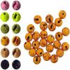 Aventik Mottled Tactical Slotted Tungsten Beads 25pcs Think Fast Think Deep Beads Fly Tying Materials Lure Jig 6 Colors / 5 Sizes for Fly Fishing Fanatic (3.5mm, Pumpkin Pie/Coffee)
