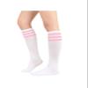Century Star Knee High Striped Socks for Women - Long Thin Tube Sports Thigh High Socks Tall Stockings 1 Pack White Pink New view 1