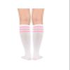 Century Star Knee High Striped Socks for Women - Long Thin Tube Sports Thigh High Socks Tall Stockings 1 Pack White Pink New view 3