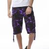 Men's Outdoor Camo Cargo Shorts Lightweight Multi Pocket Military Short Loose Fit Hiking Cotton Short Pants (Purple,44) view 2