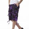 Men's Outdoor Camo Cargo Shorts Lightweight Multi Pocket Military Short Loose Fit Hiking Cotton Short Pants (Purple,44) view 3