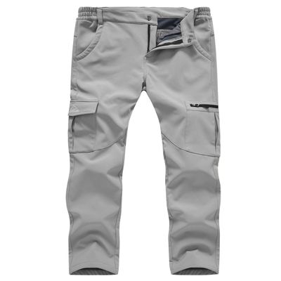 Gopune Women's Snow Ski Waterproof Softshell Snowboard Pants Outdoor Hiking Fleece Lined (Light Grey,XS)