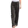 JEShifangjiusu Womens Linen Flowy Pant Belt Wide Leg High Waisted Drawstring Crop Pants Cotton Palazzo with Pocket (X-Large,Grey) view 1