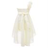 Duoremi Kids Girls One-Shoulder Flower Dress High Low Hem Ball Gown Wedding Evening Dresses Champagne 16 Years view 2