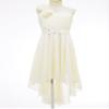 Duoremi Kids Girls One-Shoulder Flower Dress High Low Hem Ball Gown Wedding Evening Dresses Champagne 16 Years view 3