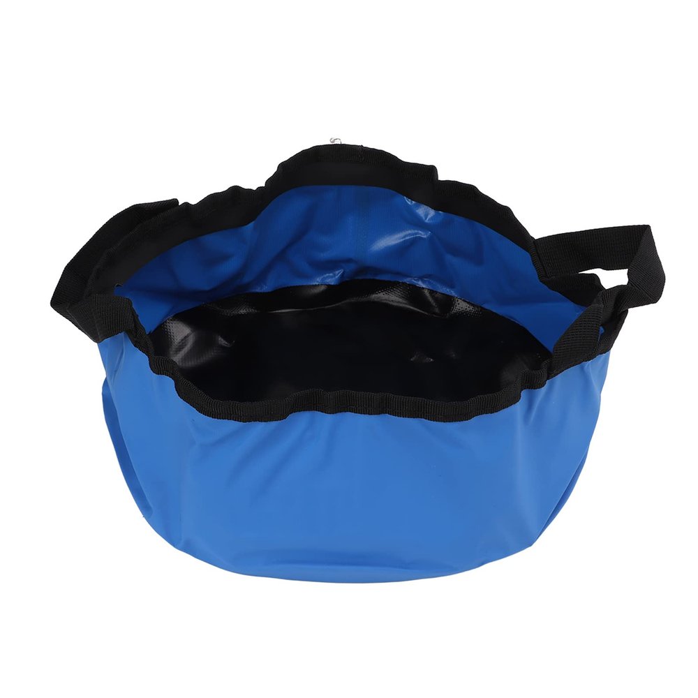 Pilipane Lightweight Folding Water Container Thicken PVC Wash Basin for Rv, Foldable Bucket with Reinforced Handle, Camping, Fishing, Boating, Etc(Blue 7 5 L), Foldable Bucket with Reinforced Handle