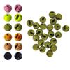 Aventik Mottled Tactical Slotted Tungsten Beads 25pcs Think Fast Think Deep Beads Fly Tying Materials Lure Jig 6 Colors / 5 Sizes for Fly Fishing Fanatic (3.5mm, Dark Olive/Olive)