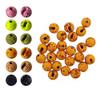 Aventik Mottled Tactical Slotted Tungsten Beads 25pcs Think Fast Think Deep Beads Fly Tying Materials Lure Jig 6 Colors / 5 Sizes for Fly Fishing Fanatic (3.0mm, Pumpkin Pie/Coffee)