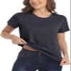 MAGCOMSEN Short Sleeve Shirts for Women Crew Neck T-Shirts Fitness Ultra Breathable Shirts Moisture Wicking Casual Workout T Shirts Black XX-Large view 2