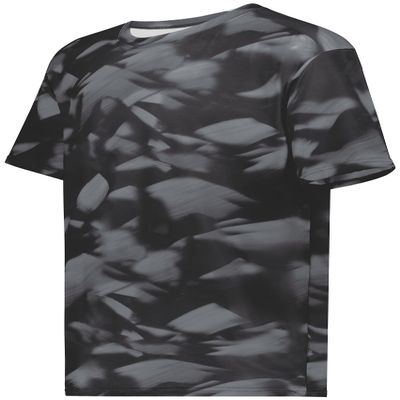 Holloway-Youth Stock Cotton-Touch Poly Tee, Black Glacier Print, X-Large