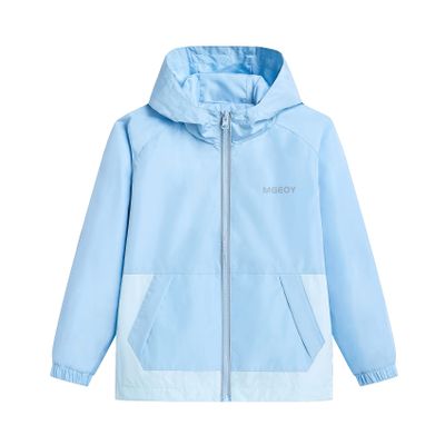 MGEOY Girls Rain Jacket Hood Lightweight Waterproof Raincoat Rain Coats for Girls Kids Blue Size 5-6