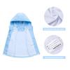 MGEOY Girls Rain Jacket Hood Lightweight Waterproof Raincoat Rain Coats for Girls Kids Blue Size 5-6 view 3