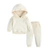 MYGBCPJS Boys Girls 2 Pcs Velvet Sweat Suit Outfits Toddler Kids Long Sleeve Pullover Hoodie + Elastic Waist Sweatpants Set view 1