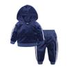MYGBCPJS Boys Girls 2 Pcs Velvet Sweat Suit Outfits Toddler Kids Long Sleeve Pullover Hoodie + Elastic Waist Sweatpants Set view 1