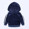 MYGBCPJS Boys Girls 2 Pcs Velvet Sweat Suit Outfits Toddler Kids Long Sleeve Pullover Hoodie + Elastic Waist Sweatpants Set view 2