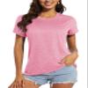 MAGCOMSEN Womens Running Shirts Short Sleeve Fitness Workout Athletic T-Shirt Hiking Shirts Dry Fit Jogging Shirts Pink Small view 1