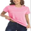 MAGCOMSEN Womens Running Shirts Short Sleeve Fitness Workout Athletic T-Shirt Hiking Shirts Dry Fit Jogging Shirts Pink Small view 2