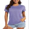 MAGCOMSEN Womens Quick Dry T-Shirt Short Sleeve Running Shirt Outdoor Hiking Fishing Shirts Ultra Performance Sportswear T Shirts Purple Medium view 1