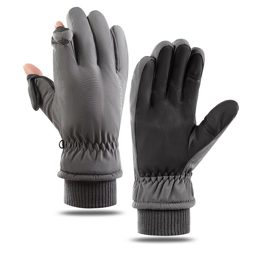 Bakovity Men's Women's Winter Gloves, Touch Screen Non-Slip Warm Gloves - Soft Black and Grey Two, Upgraded Thicker Version Thickened Grey(L)