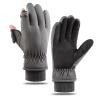 Bakovity Men's Women's Winter Gloves, Touch Screen Non-Slip Warm Gloves - Soft Black and Grey Two, Upgraded Thicker Version Thickened Grey(L) view 1