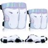 Bienbee Knee Pads for Women, Knee Pads Wrist Guard Knee and Elbow Pads Adult Protective Gear Set for Skateboard, Roller Skating, for Women Men Youth Adult Kids,Laser Silver M view 1