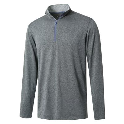 M MAELREG Mens Pullover Quarter Zip Golf Sport Casual Long Sleeve Mens Golf Half Zip Pullover Sweatshirts for Men Grey Melange