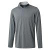 M MAELREG Mens Pullover Quarter Zip Golf Sport Casual Long Sleeve Mens Golf Half Zip Pullover Sweatshirts for Men Grey Melange view 1