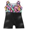 Black Gymnastics Leotards for Girls 4t 5t Toddler Kid Sleeveless Dance Outfit Sparkle Rainbow Feather Pattern Sleeveless Biketards Black (Colorful Feather, 4-5T) view 2