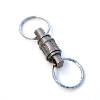 BANG TI Titanium Quick Release Keychain, Retractable Key Chain Detachable Keychain ClipPull Apart Key Rings for Men Women With 2 Stainless Steel Rings