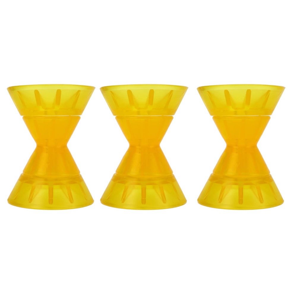 Acouto Bow Roller for Boat Marine Bow Shape Roller 3 Parts Drag Reduction Yellow PVC Moulded for Boat Trailer RV