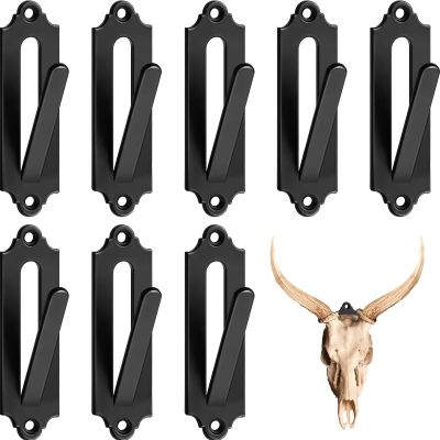 Dunzy 12 Pack European Style Mount Skull Hanger Deer Skull Hangers Euro Wall Mount Bracket Hook Complete with Simple Easy Installation Kits for Indoor Outdoor Small Game Animals Mule (Black)