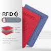 2 Pack Passport Holder For Women Kids, RFID Blocking Passport Wallet Red&Light purple view 2