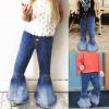 Girls Flare Jeans Children Toddler Denim Pants Baby Clothes Pants Tassel Kids Trousers Size 8 (Light Blue, 2-3 Years) view 2