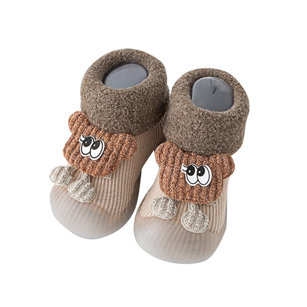 Infant Boy Girl Socks Shoes Toddler Lightweight Non-Slip Breathable Non-Lacing Socks Overshoes Indoor Floor Socks (Khaki, 2-2.5 Years )