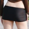 Sxiwei Women's Sheer Low Waist Micro Mini Skirts Ultra Short Semi See Through Night Club Skirts Lingerie Black One Size view 4