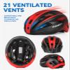 FUNWICT Adult Bike Helmet with Visor and Goggles for Men Women Mountain Road Bicycle Helmet Rechargeable Rear Light Cycling Helmet (L: 57-61 cm (22.4-24 inches), MixBlack) view 4