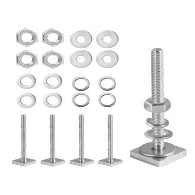 T Slot Bolts for Roof Rack Cross Bars, Platform, Cargo Basket, Stainless Square T Track Bolt Adapter to Secure Bike/Ski/Kayak Rack, Solar Panel, Awning (M6 x 65mm, 4mm Thickness)