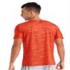 Fldy Men's Athletic Short Sleeves T-Shirt Quick Dry Performance Tee Shirt Gym Yoga Workout Tops UPF 50+ Rash Guard Shirt Orange A Large view 2