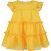 AGQT Toddler Girls Ruffle Dress Loose Fit Babydoll Dress Summer Babydoll Birthday Chiffon Dress Easter Dresses Yellow Size 3-4T view 1