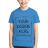 Custom Shirt for Kids Boys Girls Personalized Design Your Own Image Photo Text T-Shirt Front/Back Print Blue view 1